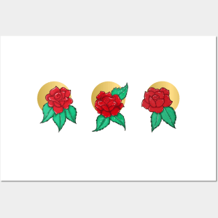 Rose Tattoo Flash Posters and Art